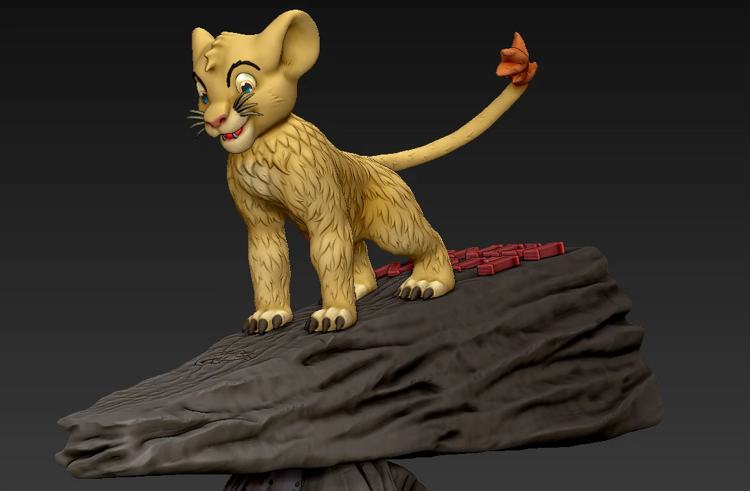 Lion King Diorama STL 3D Print Model .c4d .max .obj .3ds .fbx .stl .blend