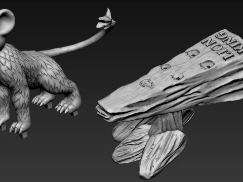 Lion King Diorama STL 3D Print Model
