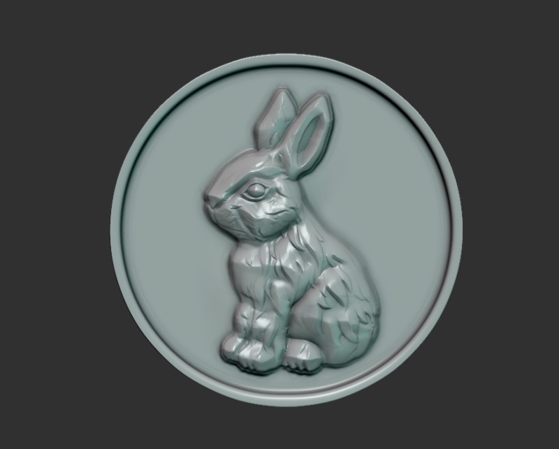 Rabbit coin 3D Принт Модель .c4d .max .obj .3ds .fbx .stl .blend 