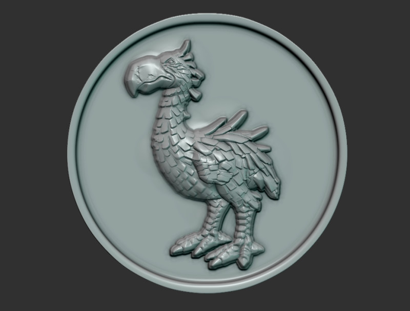 Bas-relief Phorusrhacos 3D 打印模型 .c4d .max .obj .3ds .fbx .stl .blend 