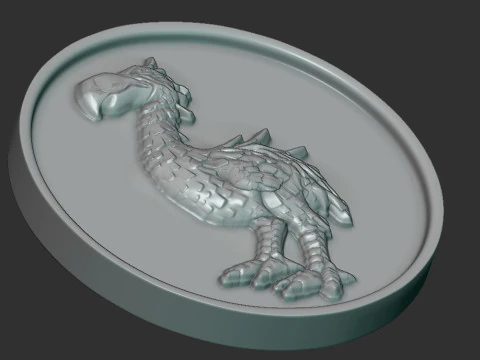 Bas-relief Phorusrhacos 3D Print Model