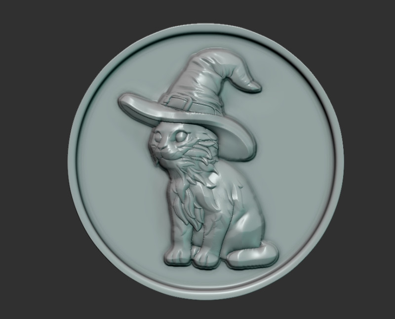 Bas-relief cat Modelo de Impressão 3D .c4d .max .obj .3ds .fbx .stl .blend 