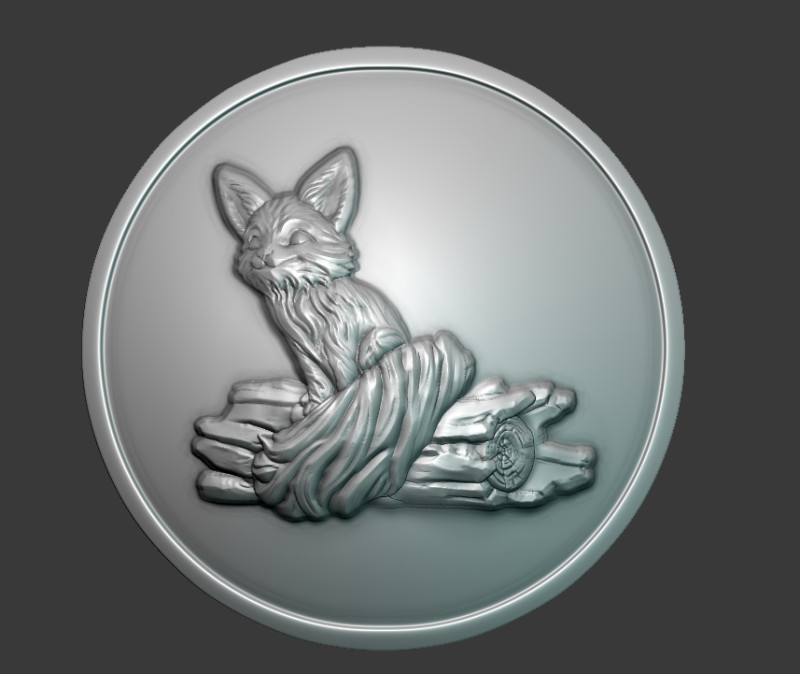 Bas-relief fox Model Cetak 3D .c4d .max .obj .3ds .fbx .stl .blend