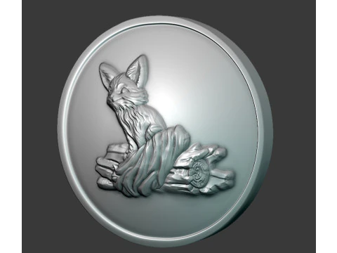 Bas-relief fox 3D Print Model