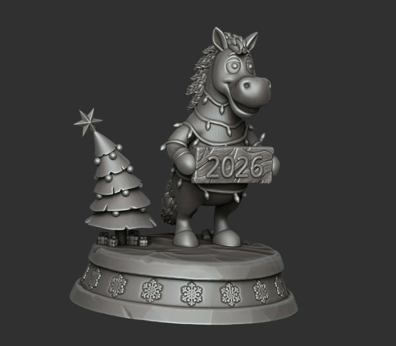 Czerwony ognisty koń 2026 Model do druku 3D .c4d .max .obj .3ds .fbx .stl .blend 