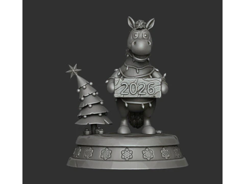 Red fire horse 2026 3D Print Model