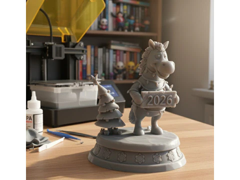 Red fire horse 2026 3D Print Model