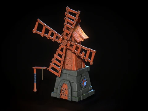 Molino de viento estilizado Modelo 3D