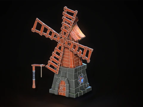Stylized Windmill 3D Model