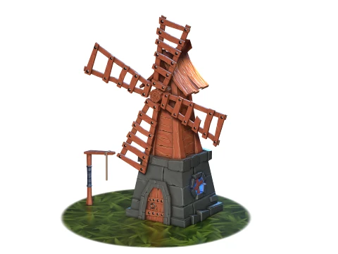Stylized Windmill 3D Model