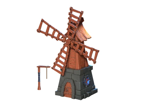 Stylized Windmill 3D Model