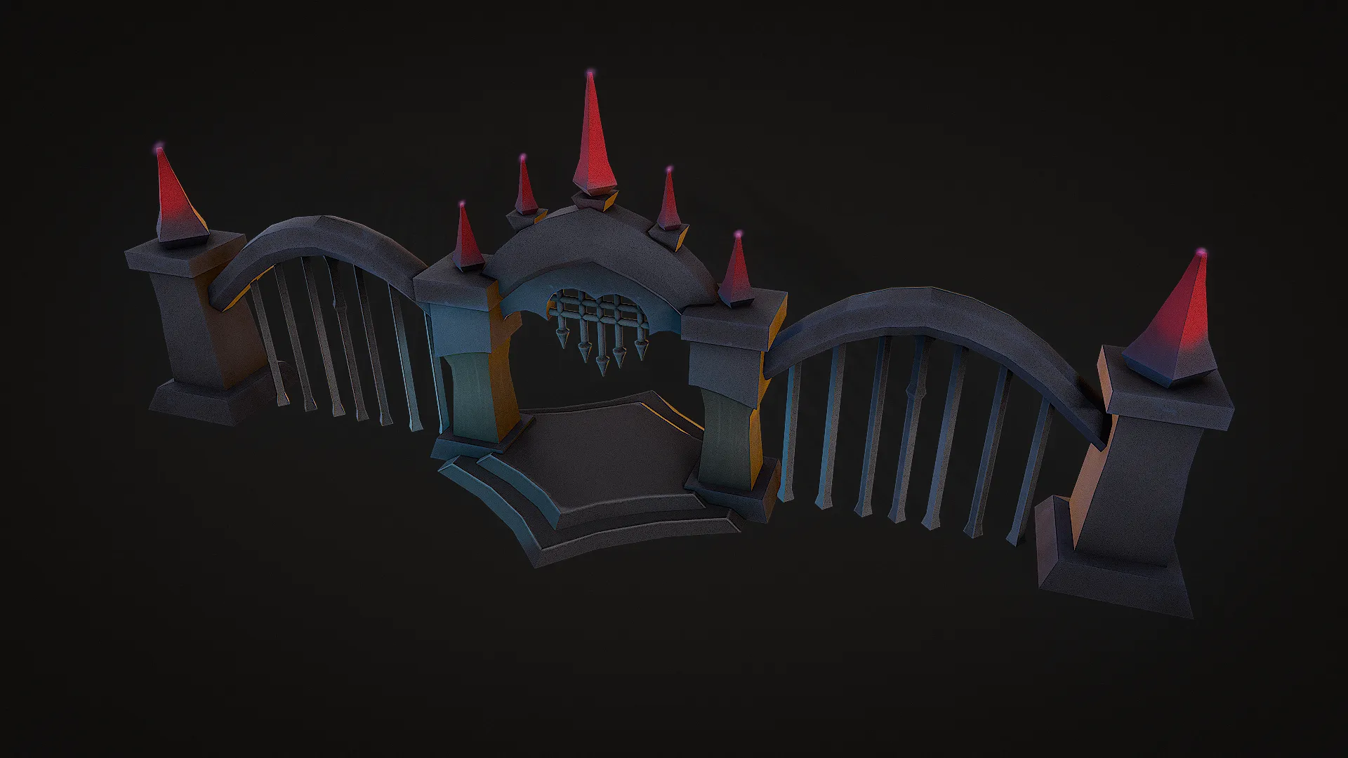 Gothic Gate 3D Model .c4d .max .obj .3ds .fbx .stl .blend
