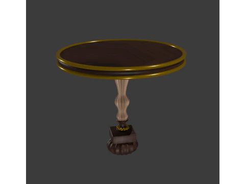 Ornamental decorative one-legged table 3D Model