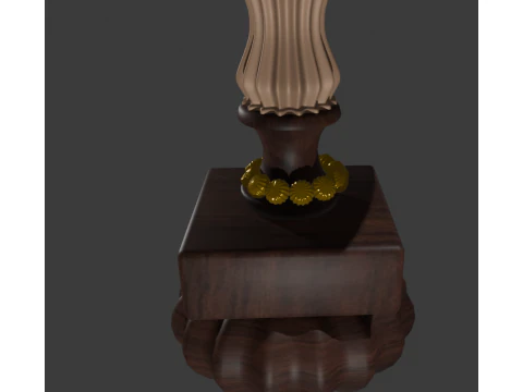 Ornamental decorative one-legged table 3D Model