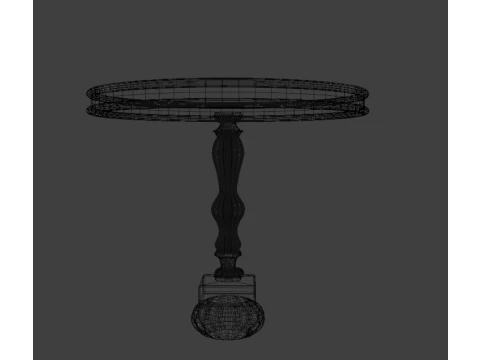 Ornamental decorative one-legged table 3D Model