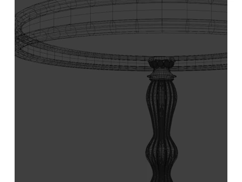 Ornamental decorative one-legged table 3D Model