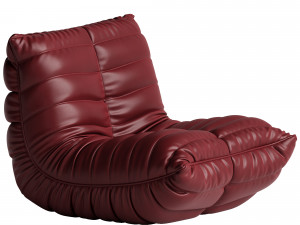 Microfiber Leather Standard Bean Bag Chair and Lounger 3D Model