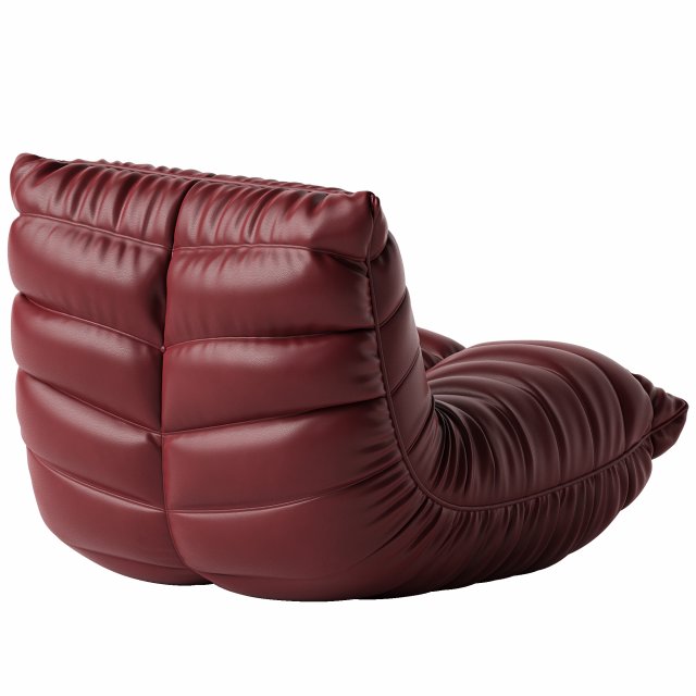 Microfiber Leather Standard Bean Bag Chair and Lounger 3D