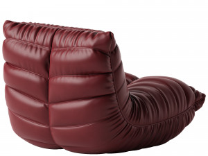 Microfiber Leather Standard Bean Bag Chair and Lounger 3D Model
