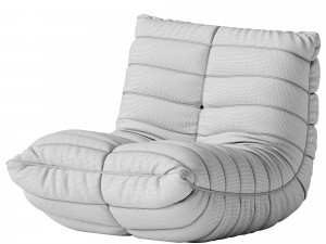 Microfiber Leather Standard Bean Bag Chair and Lounger 3D Model