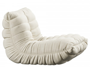 Suede Armless Bean Bag Chair 3D Model