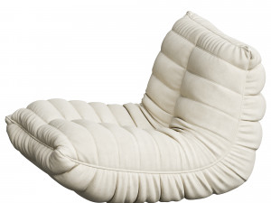 Suede Armless Bean Bag Chair 3D Model