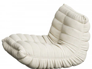 Suede Armless Bean Bag Chair 3D Model
