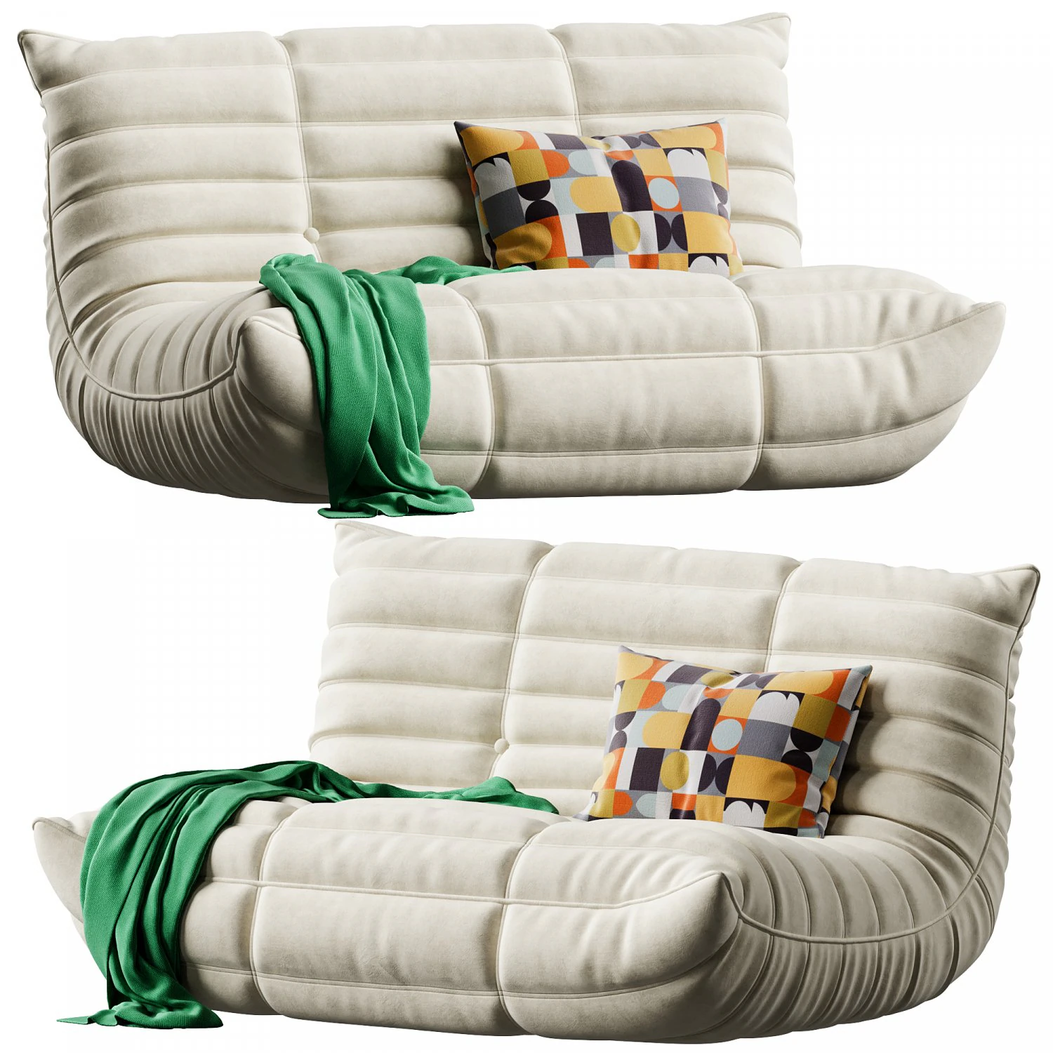 McCullen Armless Bean Bag Sofa 3D Model .c4d .max .obj .3ds .fbx .stl .blend