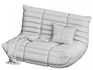 McCullen Armless Bean Bag Sofa 3D Model