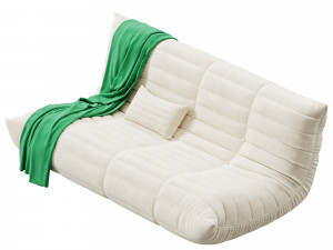 Blanchette Kail Microfiber Microsuede Armless 3-Seat Togo Three Seater Sofa 3D Model