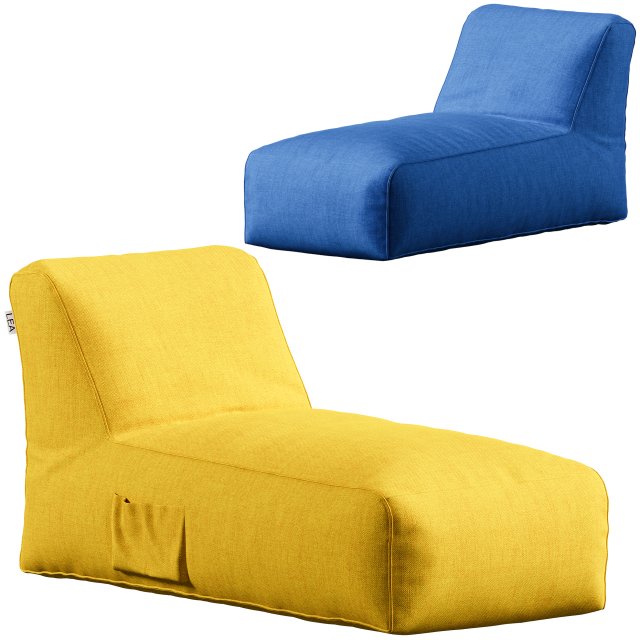 Large Microfiber Bean Bag Lounger by LEA Unlimited Inc Model 3D .c4d .max .obj .3ds .fbx .stl .blend