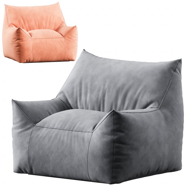 Ehlen Modern Velveteen Bean Bag Chair with Armrests 3D Модель .c4d .max .obj .3ds .fbx .stl .blend 