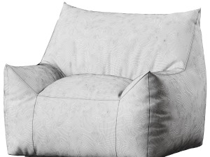 Ehlen Modern Velveteen Bean Bag Chair with Armrests 3D Модель
