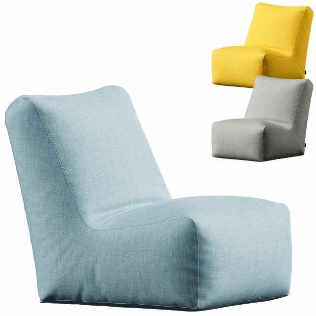 Bean bag Seat Riviera Aquamarine 3D Model .c4d .max .obj .3ds .fbx .stl .blend 