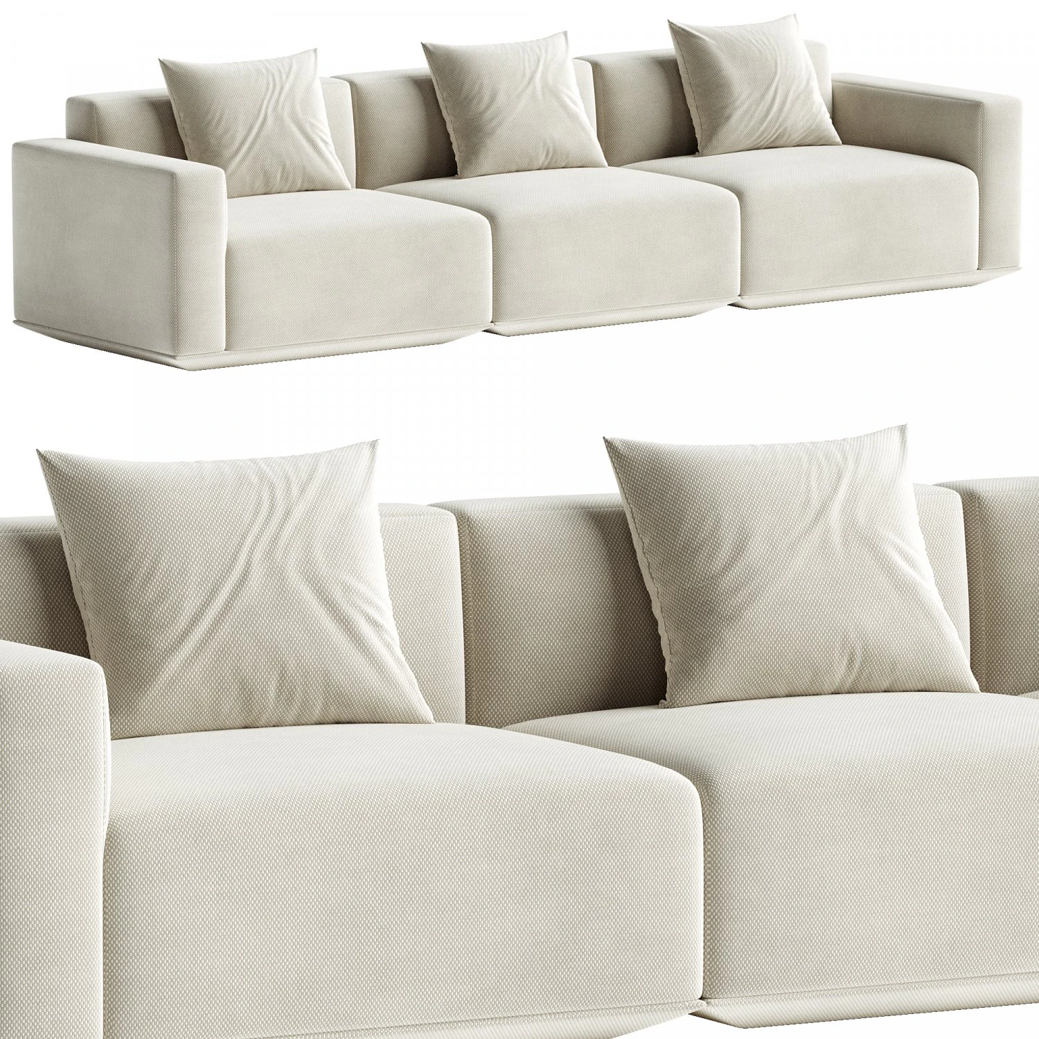 Develius modular sofa Configuration D 3D Model .c4d .max .obj .3ds .fbx .stl .blend 