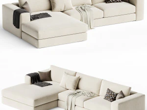 Oceanside 2-Piece Left-Arm Chaise Sectional Sofa 3D Model