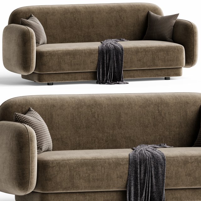 Kandor Textured Velvet Sofa Modello 3D .c4d .max .obj .3ds .fbx .stl .blend 