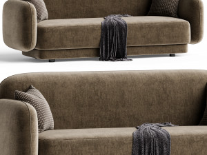 Kandor Textured Velvet Sofa 3D 模型