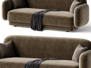 Kandor Textured Velvet Sofa Modello 3D