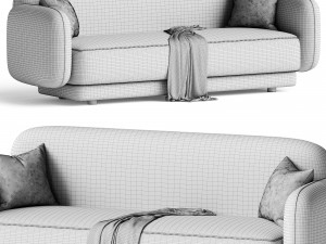 Kandor Textured Velvet Sofa Modello 3D