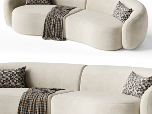 Family Curved Sofa Kassavello 3D Model