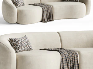 Family Curved Sofa Kassavello 3D Model