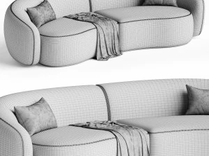 Family Curved Sofa Kassavello 3D Model