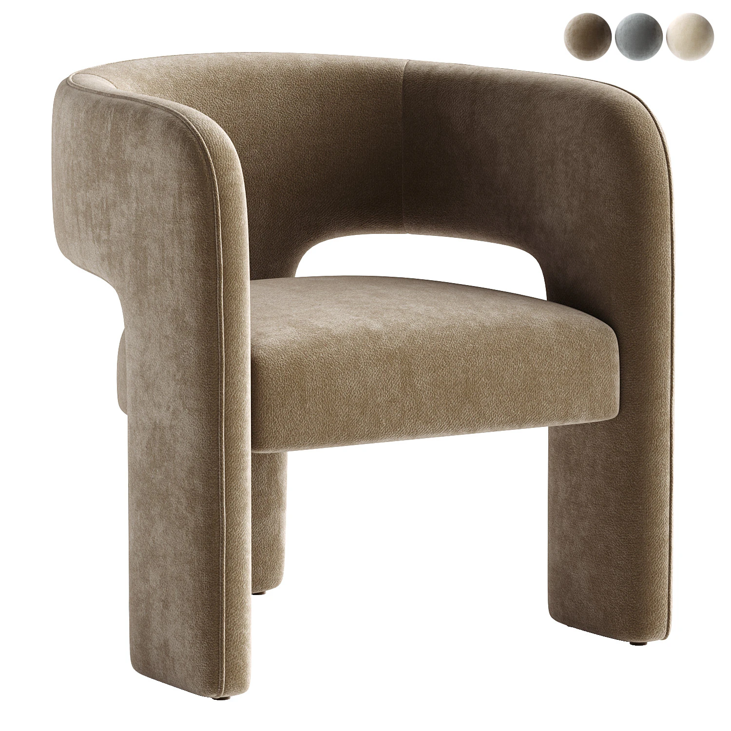 Isidore Chair 3D Model .c4d .max .obj .3ds .fbx .stl .blend 