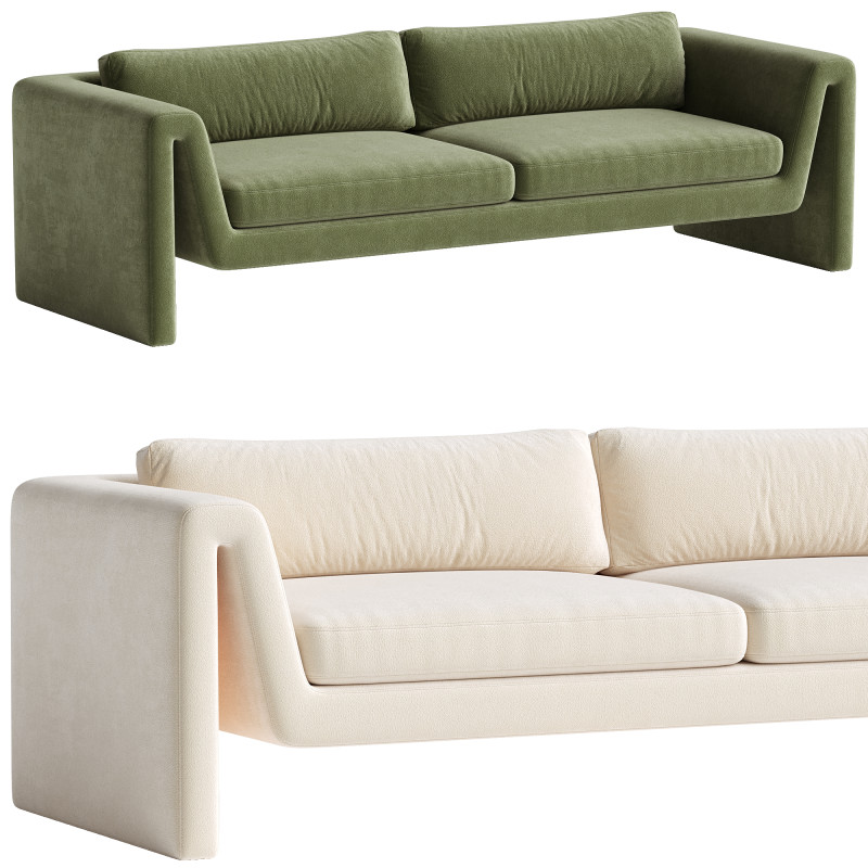 Velvet sofa Mika 3D 模型 .c4d .max .obj .3ds .fbx .stl .blend 