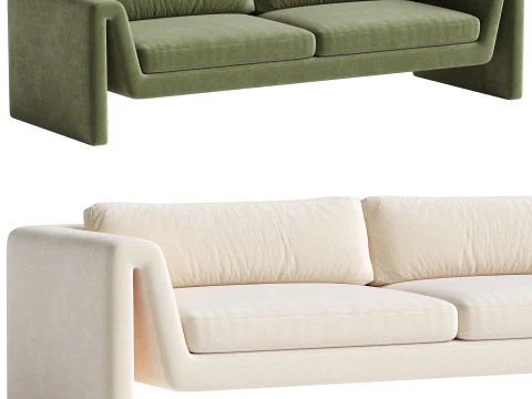 Fluwelen bank Mika 3D Model