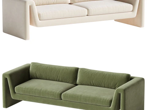 Velvet sofa Mika 3D Model