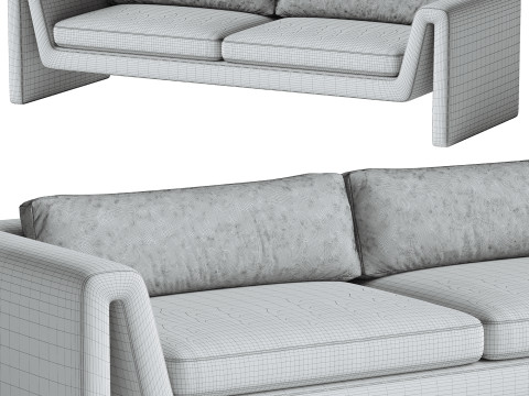 Velvet sofa Mika 3D 模型