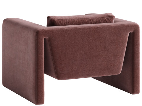 Velvet lounge armchair Mika 3Dモデル