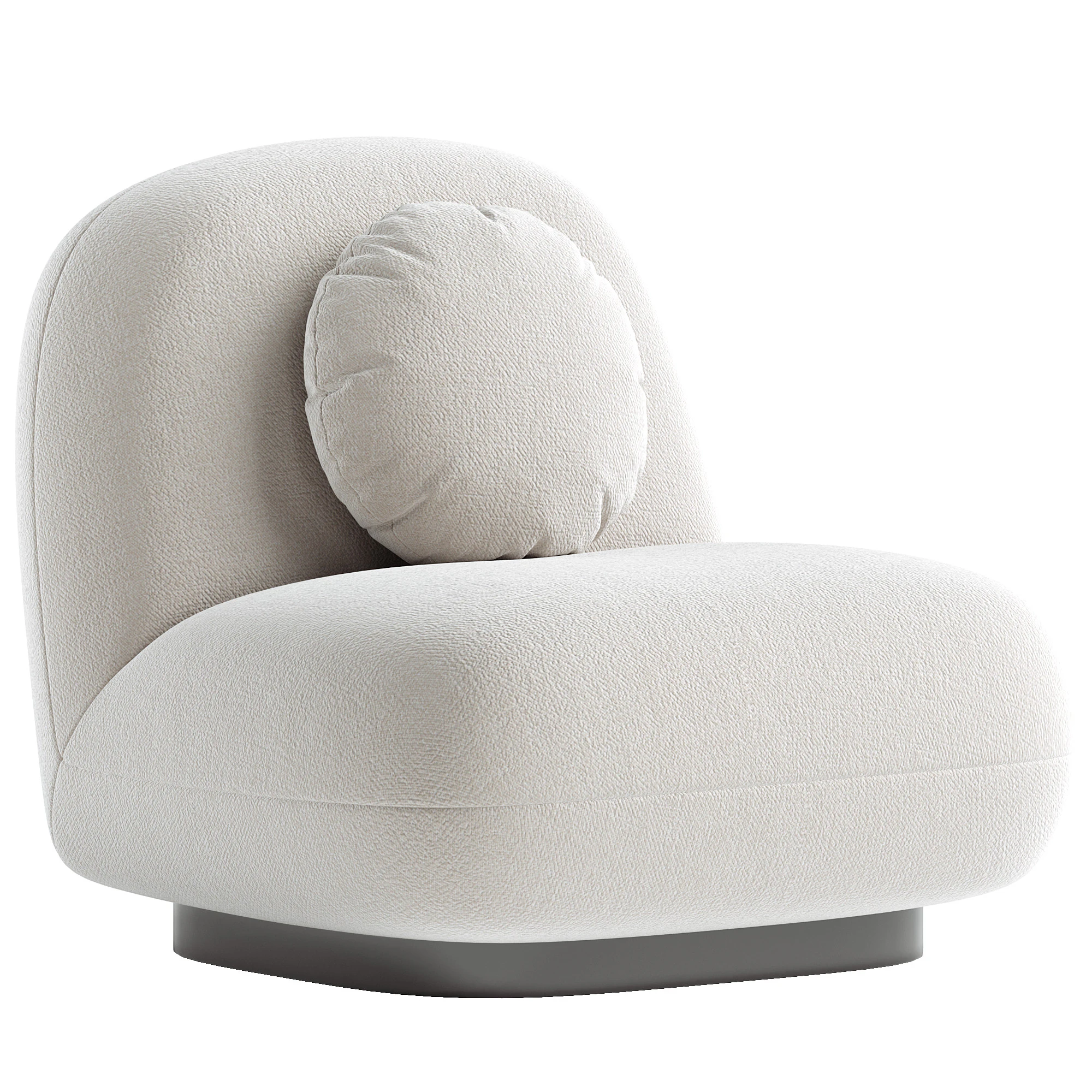 Upholstered Armchair In White Boucl Black Legs Larry 3D Model .c4d .max .obj .3ds .fbx .stl .blend 